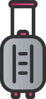 Koffer rollendes Vektor-Icon-Design vektor