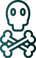 Totenkopf gekreuzte Knochen Vektor-Icon-Design vektor