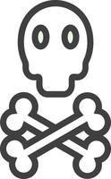 Totenkopf gekreuzte Knochen Vektor-Icon-Design vektor