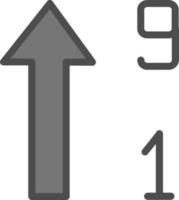 Sortieren Sie numerisch nach oben Alt-Vektor-Icon-Design vektor