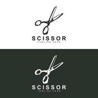 Scheren-Logo-Design, Barbershop-Rasierer-Vektor, Babershop-Scheren-Markenillustration vektor