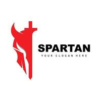 spartanisches Logo, Vektorwikinger, Barbar, Kriegshelmdesign, Produktmarkenillustration vektor