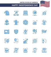 25 blaue Schilder für USA-Unabhängigkeitstag-Kürbisschild-Hutkarte amerikanische editierbare USA-Tag-Vektor-Designelemente vektor