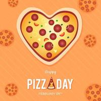 Lycklig pizza dag februari 09:e med pizza illustration design vektor