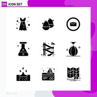 Solid Icon Set Pack mit 9 Glyphen-Icons isoliert auf weißem Hintergrund für Web-Print und Handy vektor