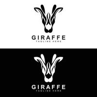 giraff logotyp design, giraff huvud vektor silhuett, hög nacke djur, Zoo, tatuering illustration, produkt varumärke