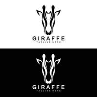 giraff logotyp design, giraff huvud vektor silhuett, hög nacke djur, Zoo, tatuering illustration, produkt varumärke