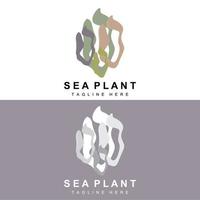 tång logotyp, hav växter vektor design, matvaror och natur skydd