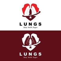 Lungen-Logo-Design, Körperorgan-Gesundheitswesen-Vektorillustration vektor