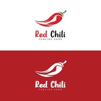 rotes Chili-Logo, scharfer Chili-Pfeffer-Vektor, Chili-Gartenhaus-Illustration, Firmen-Produktmarken-Illustration vektor