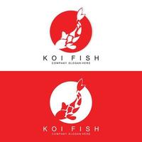 Koi-Fisch-Logo-Design, Zierfisch-Vektor, Aquarium-Ornament-Illustration Markenprodukt vektor