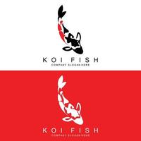 koi fisk logotyp design, dekorativ fisk vektor, akvarium prydnad illustration varumärke produkt vektor