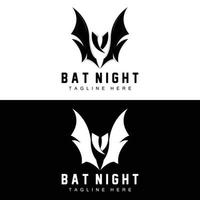 fladdermus logotyp, natt flygande djur- ikon, företag vektor, halloween mall vektor