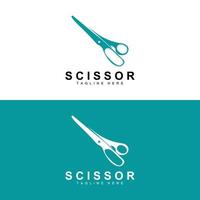 Scheren-Logo-Design, Barbershop-Rasierer-Vektor, Babershop-Scheren-Markenillustration vektor