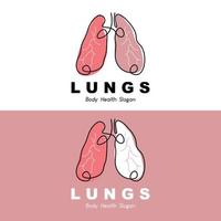 lungor logotyp design, kropp organ hälsa vård vektor illustration