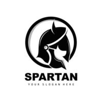 spartanisches Logo, Vektorwikinger, Barbar, Kriegshelmdesign, Produktmarkenillustration vektor