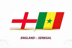 England mot senegal i fotboll konkurrens, runda av 16. mot ikon på fotboll bakgrund. vektor