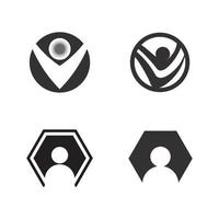 Menschen Symbol Arbeitsgruppe Vektor Logo Illustration Design