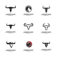 bull horn logotyp och symbol mall ikoner app vektor