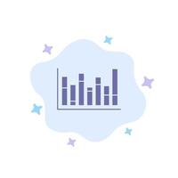 Diagrammlinie nach oben nach unten blaues Symbol auf abstraktem Wolkenhintergrund vektor