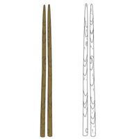 Essstäbchen-Umrisssymbol. Bambusessstäbchen-Vektorillustration für asiatische Designküche. vektor