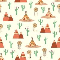 Tipi-Muster. wigwam indianische sommerzeltillustration. indisches Hintergrundmuster. vektor