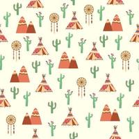 Tipi-Muster. wigwam indianische sommerzeltillustration. indisches Hintergrundmuster. vektor