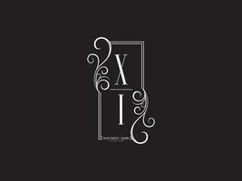 första xi logotyp ikon, unik xi lyx logotyp brev vektor