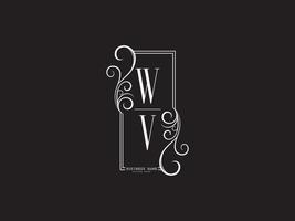 minimalistisches wv-logo-symbol, neues wv-luxus-logo-symbol-design vektor