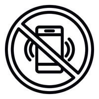 gekreuztes Smartphone-Symbol, Umrissstil vektor