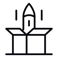 Raketenkarton-Symbol, Umrissstil vektor