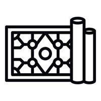 turkiska matta ikon, översikt stil vektor