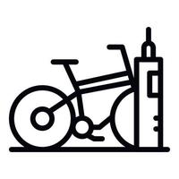 cykel hyra stå ikon, översikt stil vektor