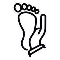Fußmassage-Symbol, Umrissstil vektor