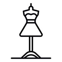 klänning på en mannekäng ikon, översikt stil vektor