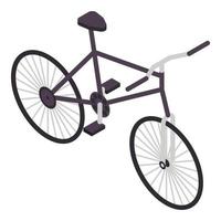 Schwarzes Fahrradsymbol, isometrischer Stil