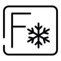 Fahrenheit-Zeichen Schneeflocke-Symbol, Umriss-Stil vektor