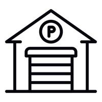 Symbol für Garagenparkplätze, Umrissstil vektor
