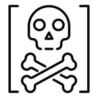 Todes-Hacker-Angriffssymbol, Umrissstil vektor