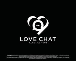 kärlek chatt enkel rena logotyp. dejting meddelande vektor logotyp design