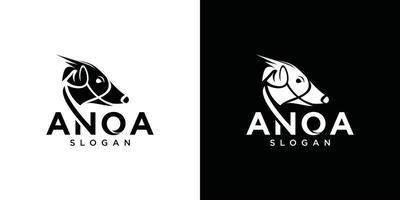 Anoa-Tier-Logo-Design-Vorlagenvektor vektor