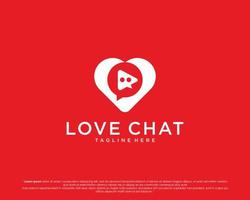 Liebe Chat einfaches sauberes Logo. Dating-Nachricht-Vektor-Logo-Design vektor