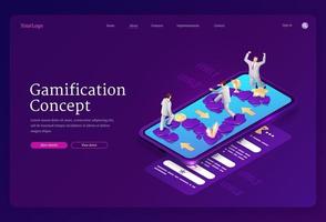 Vektor-Landingpage des Gamification-Konzepts vektor