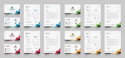 företags- branding identitet design inkluderar företag kort, fakturor, brev mönster, och modern brevpapper förpackningar med abstrakt mallar vektor