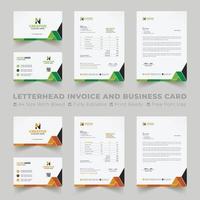 Corporate Branding Identity Design umfasst Visitenkarten, Rechnungen, Briefkopfdesigns und moderne Briefpapierpakete mit abstrakten Vorlagen vektor