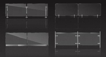 Glasbalustrade mit Metallgeländer für Balkon vektor