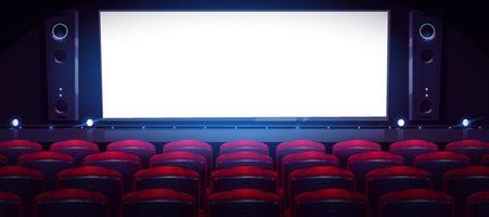 kino, leerer kinosaal mit weißer leinwand vektor