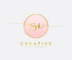 första si feminin logotyp. användbar för natur, salong, spa, kosmetisk och skönhet logotyper. platt vektor logotyp design mall element.