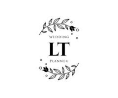 lt initialer brev bröllop monogram logotyper samling, hand dragen modern minimalistisk och blommig mallar för inbjudan kort, spara de datum, elegant identitet för restaurang, boutique, Kafé i vektor