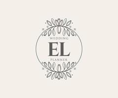 el initialer brev bröllop monogram logotyper samling, hand dragen modern minimalistisk och blommig mallar för inbjudan kort, spara de datum, elegant identitet för restaurang, boutique, Kafé i vektor